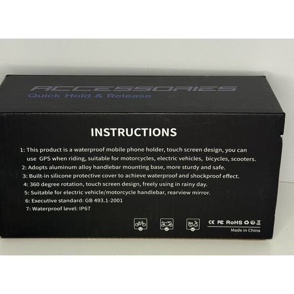 KEWIG Waterproof Bike Phone Mount Handlebar Holder 4.7-6.5" Cellphones New - Picture 4 of 4